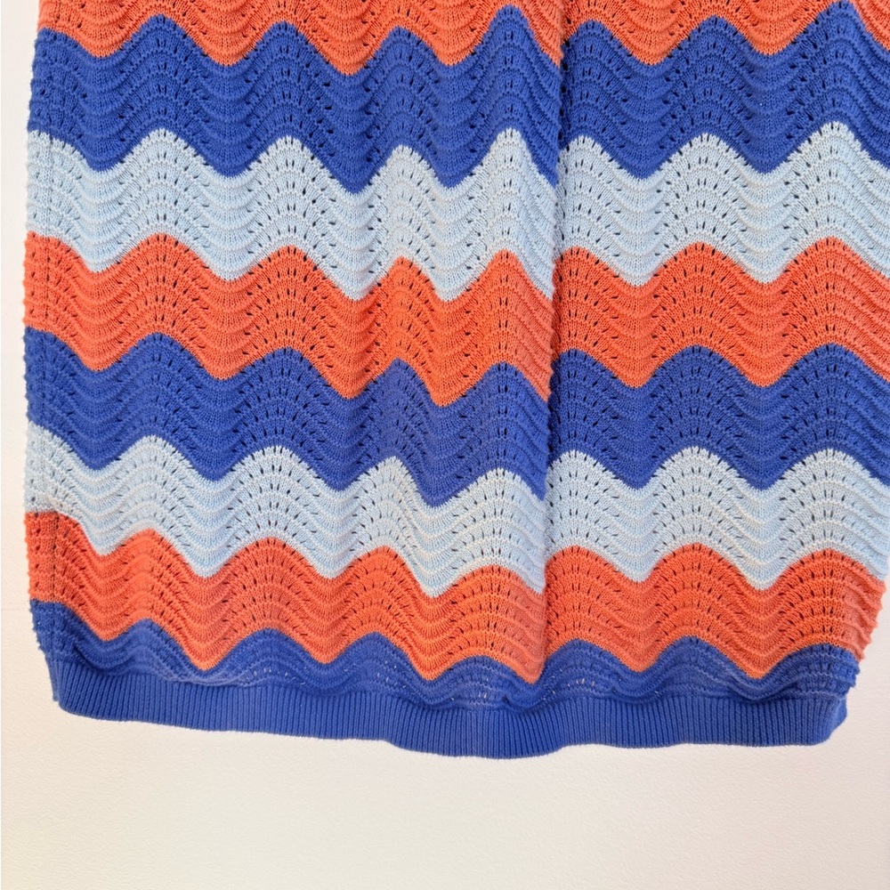 Anthropologie Electric & Rose Chevron Crochet Mini Dress Boho Coastal Beach M - Picture 8 of 11